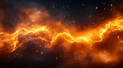 Golden Energy Stream: Abstract Glowing Power