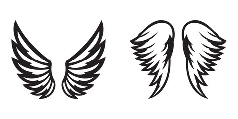 Fototapeta premium Wing silhouette set in vector format