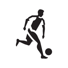 Athletic football player in silhouette vector
