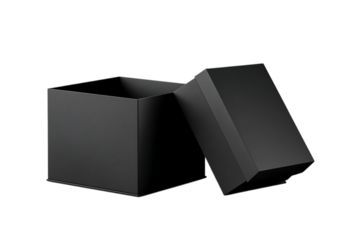 Elegant Black Product Box Opened and Closed Layout