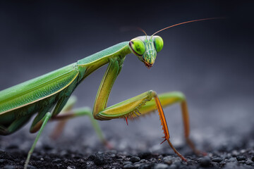 Green Mantis. Close-up of a Green Insect: Wildlife Macro Photography
