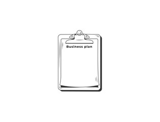 line illustration of blank clipboard isolated on white