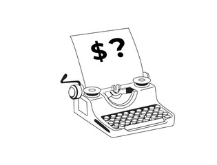 line illustration of typewriter