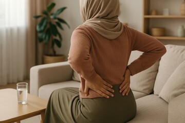 Woman experiencing back pain