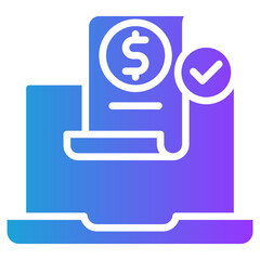 E-Receipt glyph gradient icon