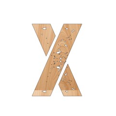 Rustic Wood Texture Graphic of Letter