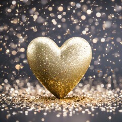 golden heart on a dark background