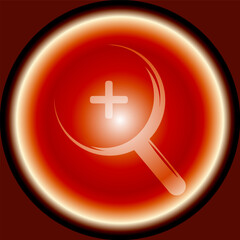 Fototapeta premium Glowing Red Zoom In Icon Graphic | Modern Wallpaper & Background