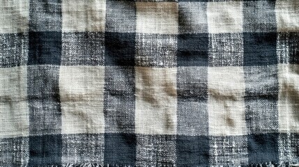Black and White Gingham Fabric Texture Background