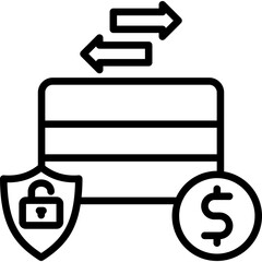 Secure Transaction line icon