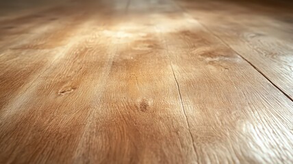Glossy Waxed Wooden Floor with Warm Ambient Lighting