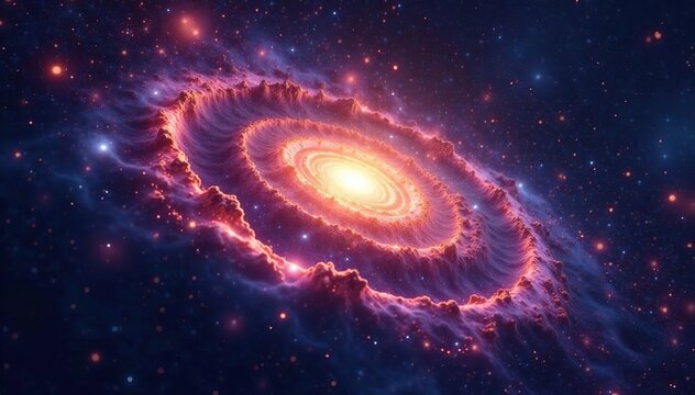 Stunning spiral galaxy, swirling cosmic dust and stars , radio waves, galactic structure, x-ray