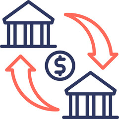 Bank Transfer line color icon
