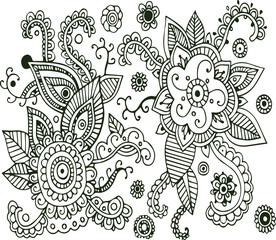 Beautiful flower art and mandala vector design