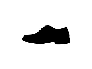 Shoes icon. Silhouette of men's shoes. A pair of male shoes element, Man's formal foot wear outline style pictogram for web, mobile app. Vector illustration.Isolated on a white background. 