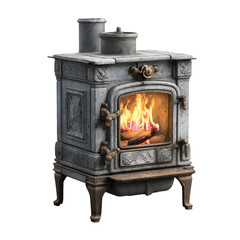 Cozy Vintage Wood Burning Stove Warmth and Comfort Embracing Winter
