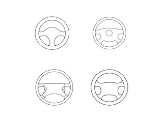 Steering wheel icon set. Automobile steering wheel vector symbol for trucks and cars. Steering wheel icon set. Automobile steering wheel vector illustration on white background.