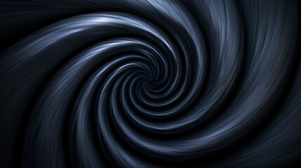 Abstract Swirling Vortex Dark Grey and Silver Spiral Design