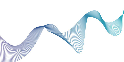 Abstract motion technology blend smooth wave curve lines. White background wave lines abstract. Geometric futuristic wavy technical flowing web science tech.