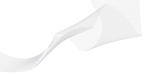 Abstract motion technology blend smooth wave curve lines. White background wave lines abstract. Geometric futuristic wavy technical flowing web science tech.