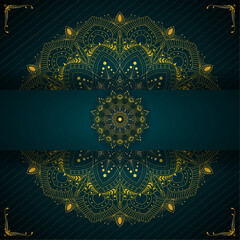 Luxury Floral Mandala Design – Creative Traditional Vector for Invitation Card, Greeting Card, Ornamental Background, Elegant Wedding Decor, Premium Poster, Celebration, Artistic Template with Teal 