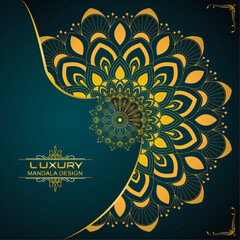 Traditional Creative Mandala with Curved Line Design – Floral Vector for Card, Greeting, Printable Poster, Scrapbook, Invitation, Fabric Decor, Digital Background, Ornament with  Teal Color