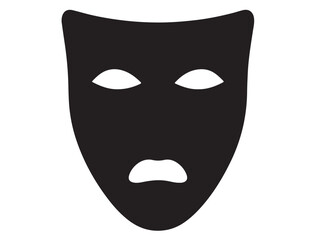 DRAMA MASK SILHOUETTE WHITE BACKGROUND