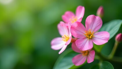 Obraz premium Close-up of delicate gillyflowers with green leaves, flora, blossom