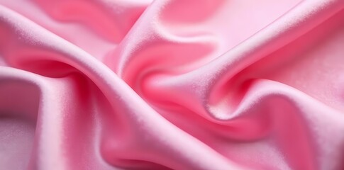 Obraz premium Close-up of delicate pink satin fabric with intricate folds, pattern, fold