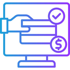 Obraz premium Payment Portal line gradient icon