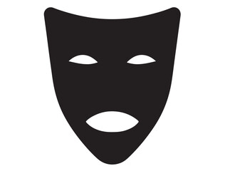 DRAMA MASK SILHOUETTE WHITE BACKGROUND