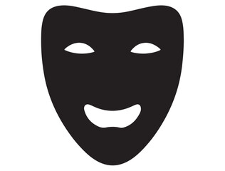 DRAMA MASK SILHOUETTE WHITE BACKGROUND