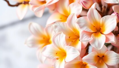 Fototapeta premium Close-up of fragrant vanilla beans and delicate blossoms, macro, culinary