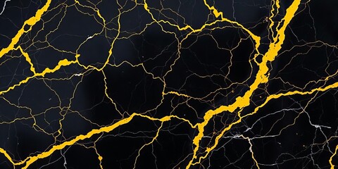 Luxurious Nero Portoro marble slab, deep black with striking yellow veins, glossy, Italian marble