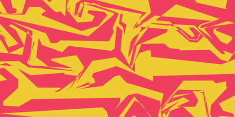 Pink and yellow angular illustration background. Abstract vector backdrop design.