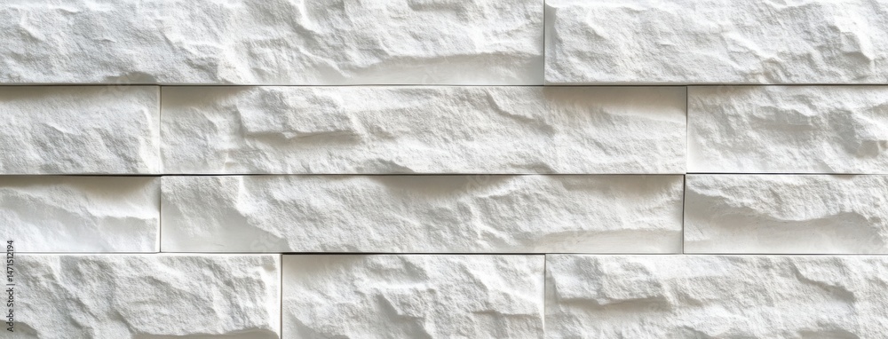 Poster white textured stone wall, modern architectural detail, seamless pattern for design projects. ideal 