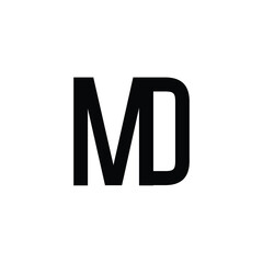 MD monogram logo design letter text name symbol monochrome logotype alphabet character simple logo