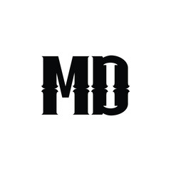 MD monogram logo design letter text name symbol monochrome logotype alphabet character simple logo