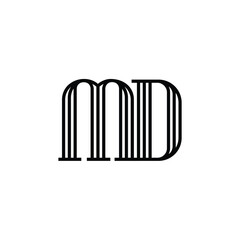 MD monogram logo design letter text name symbol monochrome logotype alphabet character simple logo