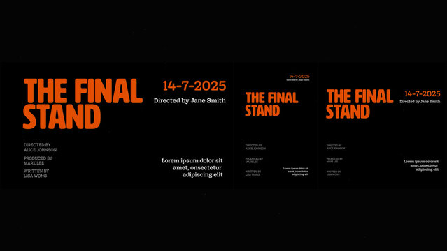 Cinematic Film Title Card, Movie Poster Typography Overlay 05 | Fully Modular Editable Layouts & Easy Text Animator Control to Create Custom Text Animations Without KeyFrames 