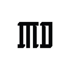 MD monogram logo design letter text name symbol monochrome logotype alphabet character simple logo