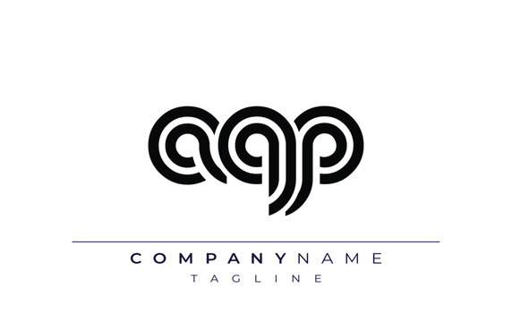 AQP Creative Unique Modern Letter Logo Design. Stylized logo featuring a unique letter design, presenting abstract minimalist aesthetics and modern appeal.