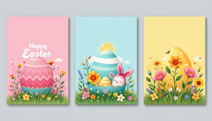 three easter themed greeting cards