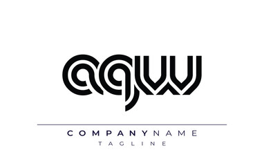 AQW Creative Unique Modern Letter Logo Design. Stylized logo featuring a unique letter design, presenting abstract minimalist aesthetics and modern appeal.