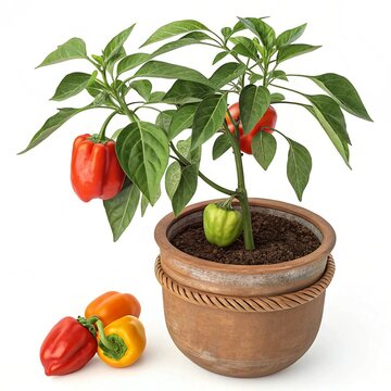 capsicum hot pepeer plant in a pot