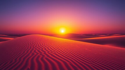 Naklejka premium Desert Sunset Over Sand Dunes