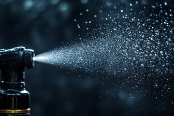 spray water drop droplet steam fog air mist liquid sprayer fluid background black aerosol pump sprinkle fresh