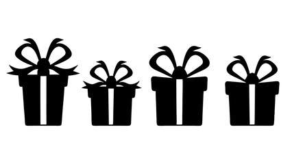 Gift box icons in Trendy Flat style. Gift boxes with ribbon icons set