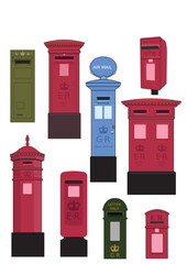 red post box isolated on white