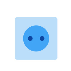 Fototapeta premium Illustration of a light blue square with rounded corners containing a blue circle with two dots inside